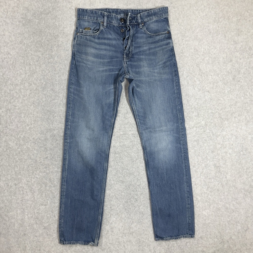 G Star Raw‎ Triple A Straight Leg Fit Jeans Cradle Denim Medium Wash Blue 30x31